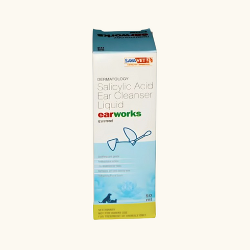 Savavet Earworks Ear Cleanser (Salicylic Acid) for Dogs 7 Cats