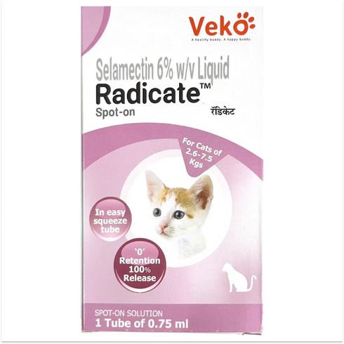 Veko Proxurr Powder (100g) and Radicate Cat Tick & Flea Control spot on Combo