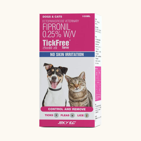 Skyec Tick Free (Fipronil) Tick 7 Flea control spray for Dogs & Cats